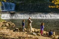 Family Fishing for Trout at Douthat State Park